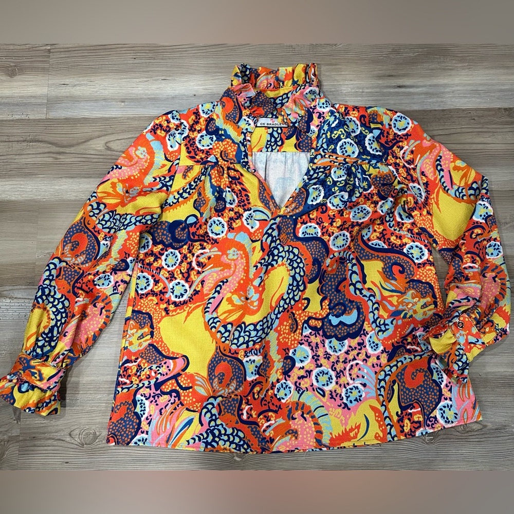 EUC CK Bradley long sleeve blouse women’s Small